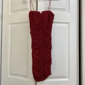 open lace back dress Princess Polly Women's Cyprian Strapless Minidress - Red